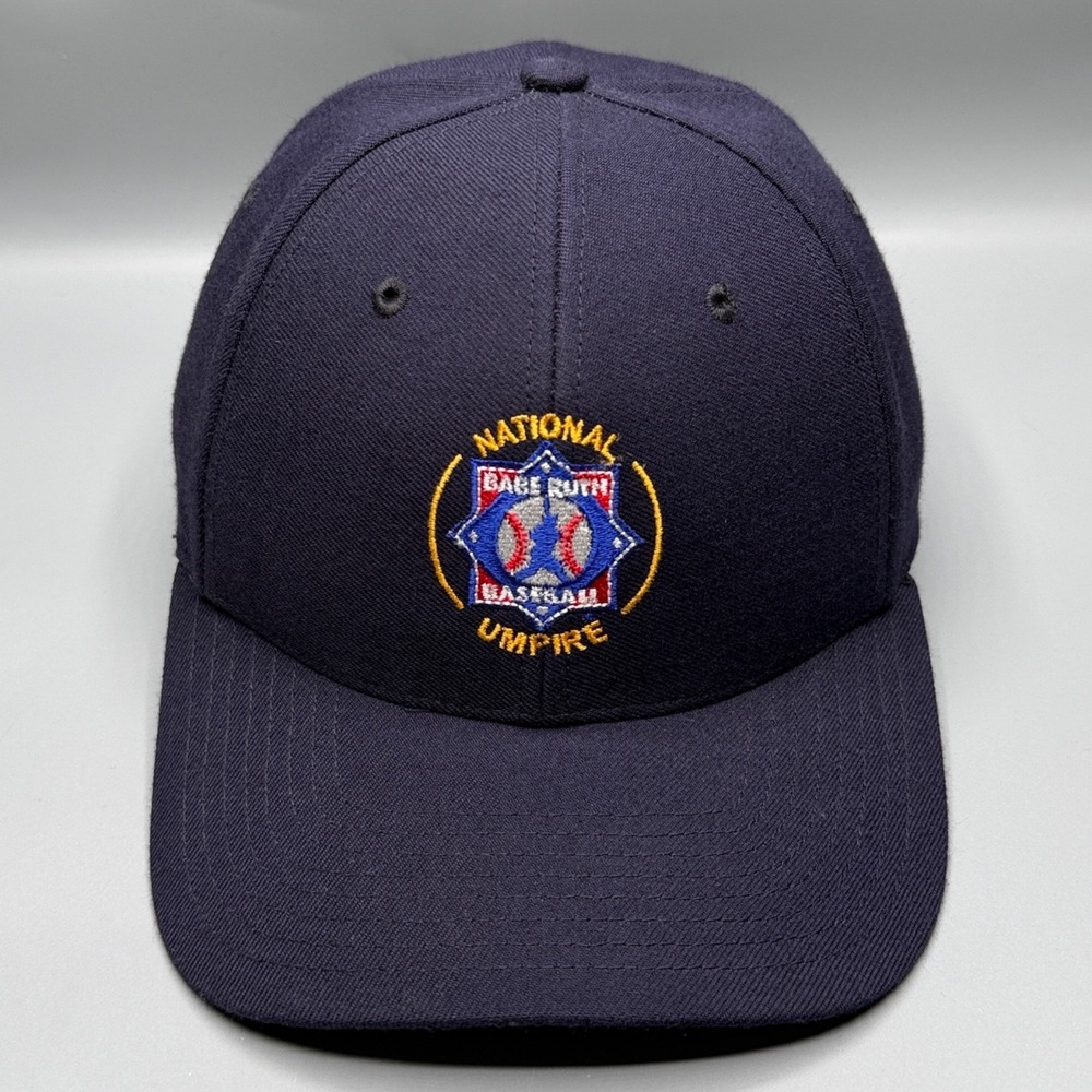 National Umpire Hat Cap Richardson Mens M/L Blue Babe Ruth Baseball Snapback